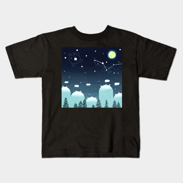 Starry Night Kids T-Shirt by Worlem